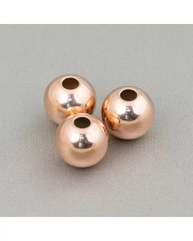 Distanziatore Palline Di Argento 925 SuperLeggere 8mm Foro 2mm Oro Rosa 20pz-PALLINE LISCE | Worldofjewel.com