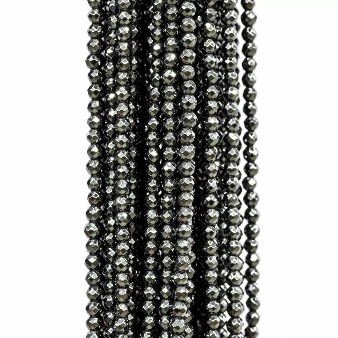 Ematite Naturale Perlina Tonda Sfaccettata 3mm 120cm-EMATITE NATURALE | Worldofjewel.com