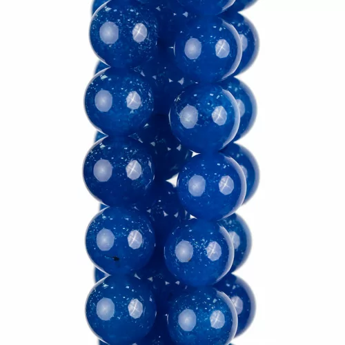 Mittlere runde glatte blaue Jade 12 mm