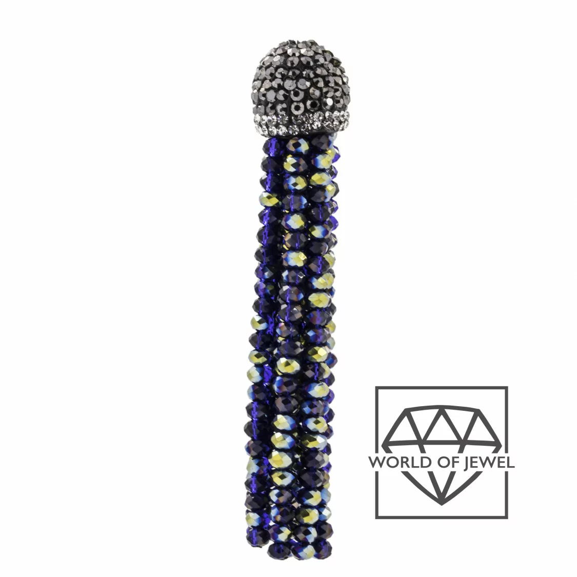 Nappine Di Cristalli Con Coppetta Di Marcasite 14x75mm 2pz Blu Bicolore AB-CIONDOLI DI PIETRE DURE | Worldofjewel.com