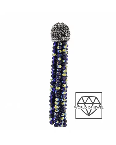 Nappine Di Cristalli Con Coppetta Di Marcasite 14x75mm 2pz Blu Bicolore AB-CIONDOLI DI PIETRE DURE | Worldofjewel.com