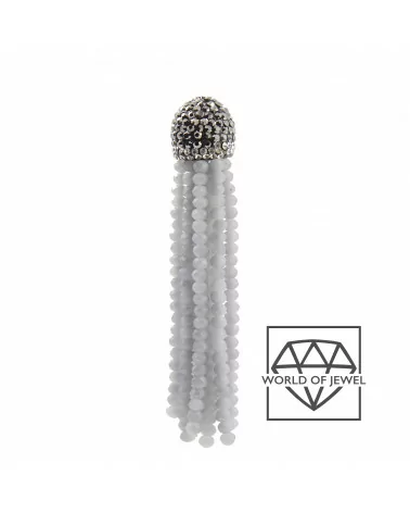 Nappine Di Cristalli Con Coppetta Di Marcasite 14x75mm 2pz Ice Matte-CIONDOLI DI PIETRE DURE | Worldofjewel.com