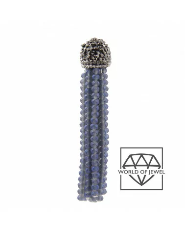 Nappine Di Cristalli Con Coppetta Di Marcasite 14x75mm 2pz Light Blue Matte-CIONDOLI DI PIETRE DURE | Worldofjewel.com