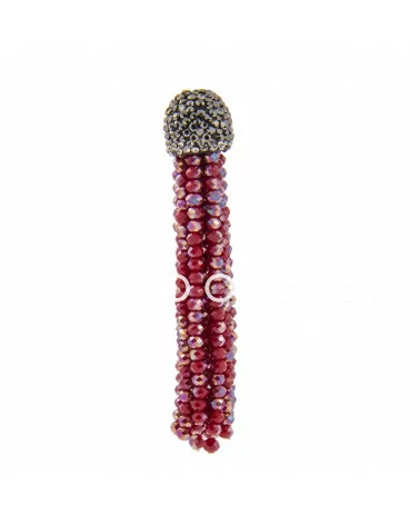 Nappine Di Cristalli Con Coppetta Di Marcasite 14x75mm 2pz Rosso AB-CIONDOLI DI PIETRE DURE | Worldofjewel.com