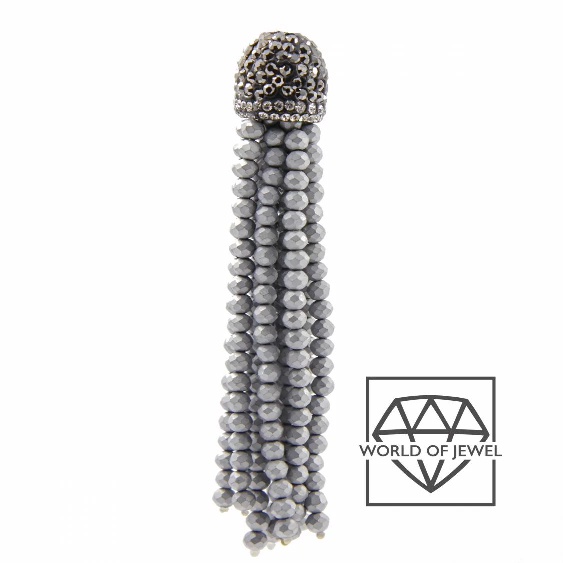 Nappine Di Cristalli Con Coppetta Di Marcasite 14x75mm 2pz Silver Matte-CIONDOLI DI PIETRE DURE | Worldofjewel.com