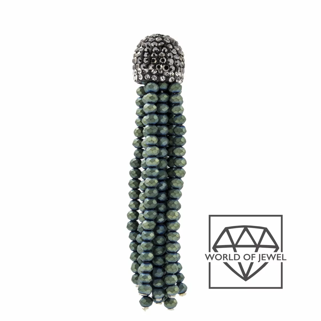 Nappine Di Cristalli Con Coppetta Di Marcasite 14x75mm 2pz Verde Matte-CIONDOLI DI PIETRE DURE | Worldofjewel.com