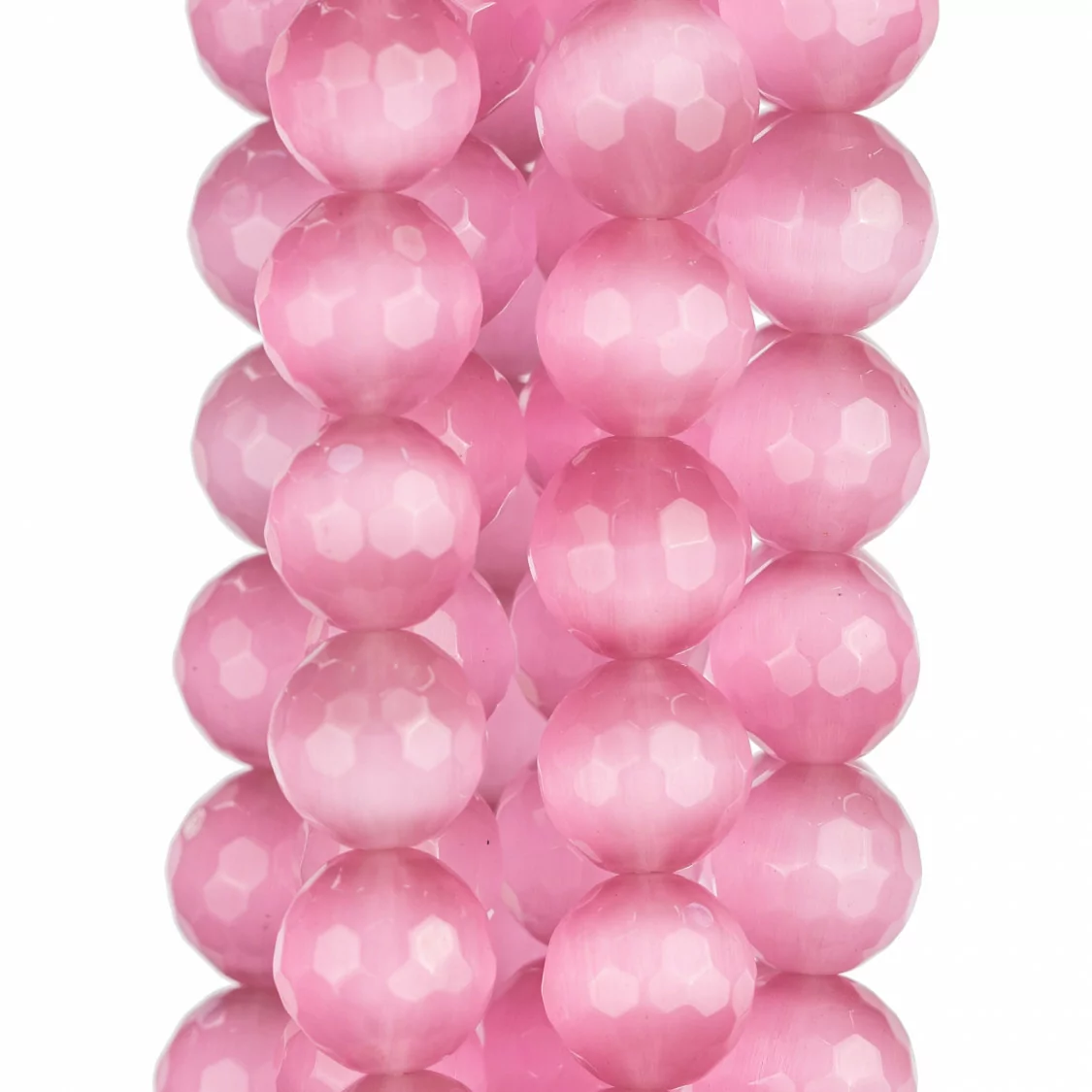 Occhio Di Gatto Rosa Perlina Tonda Sfaccettata 16mm-ROSA | Worldofjewel.com