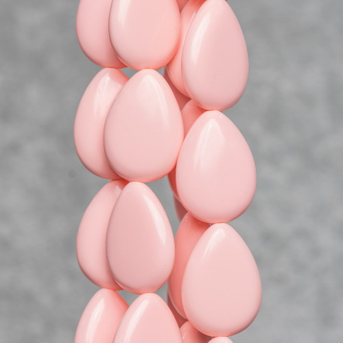 Light Pink Coral Paste Flat Smooth Drop 15x20mm