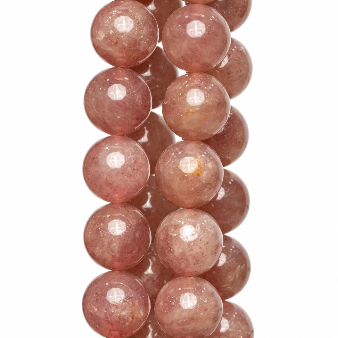 Strawberry Quartz - Quarzo Fragola Chiaro Tondo Liscio 8mm-QUARZO FRAGOLA | Worldofjewel.com