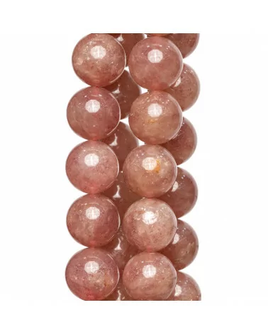 Strawberry Quartz - Quarzo Fragola Chiaro Tondo Liscio 12mm-QUARZO FRAGOLA | Worldofjewel.com