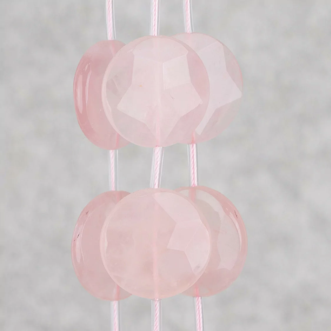 Quarzo Rosa Tondo Piatto Sfaccettato 30mm 10pz Prima Scelta Chiaro-QUARZO ROSA | Worldofjewel.com