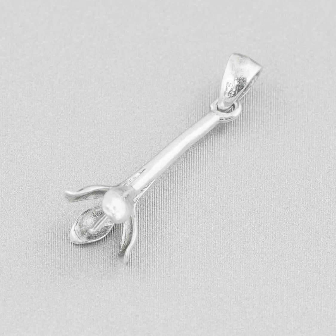 Base Per Pendente Di Argento 925 Cono 6x25mm 8pz Argentato-BASI PER PENDENTI | Worldofjewel.com