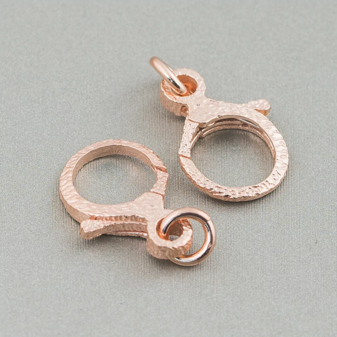 Chiusura Di Argento 925 A Moschettone Microfuso 11x15mm 5pz Oro Rosa-CHIUSURE DI ARGENTO | Worldofjewel.com