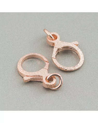 Chiusura Di Argento 925 A Moschettone Microfuso 11x15mm 5pz Oro Rosa-CHIUSURE DI ARGENTO | Worldofjewel.com