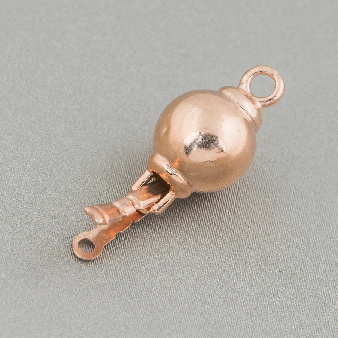 Chiusura Di Argento 925 Pallina Liscia 12mm Oro Rosa 2pz-CHIUSURE DI ARGENTO | Worldofjewel.com