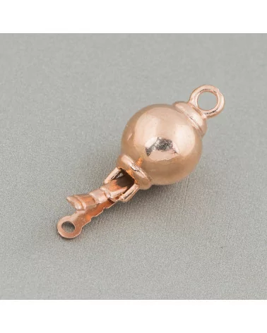 Chiusura Di Argento 925 Pallina Liscia 12mm Oro Rosa 2pz-CHIUSURE DI ARGENTO | Worldofjewel.com