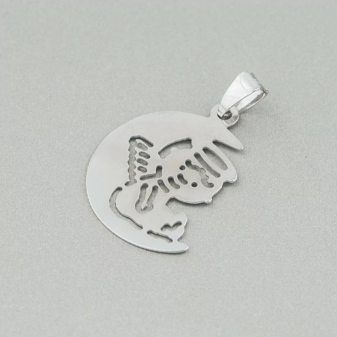 Ciondolo Pendente Di Argento 925 Mezzaluna Filigrananta 18x31mm-ARGENTO 925 DESIGN ITALY | Worldofjewel.com