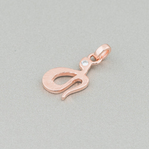 Anhänger Anhänger aus 925er Silber, Schlange mit Zirkon, gebürstetes Roségold, 8 x 18 mm, 6 Stück