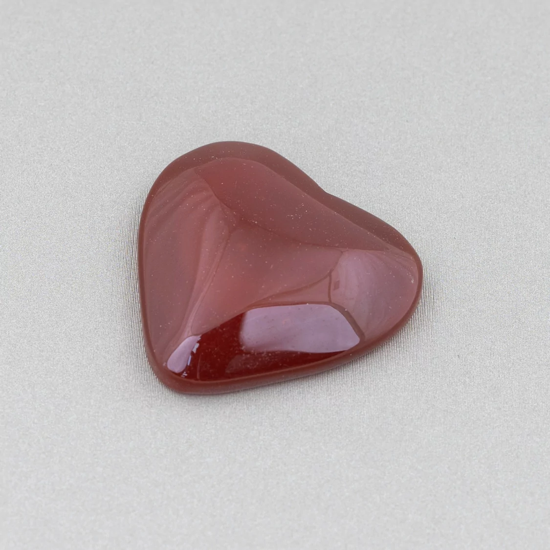 Componente Cabochon Grande Cuore 30mm 3pz Agata Rossa- CABOCHON GRANDI | Worldofjewel.com