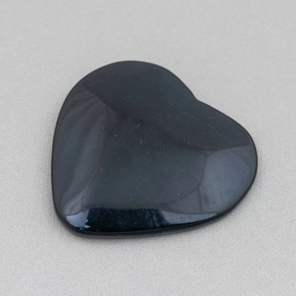 Componente Cabochon Grande Cuore 40mm 2pz Agata Nera- CABOCHON GRANDI | Worldofjewel.com