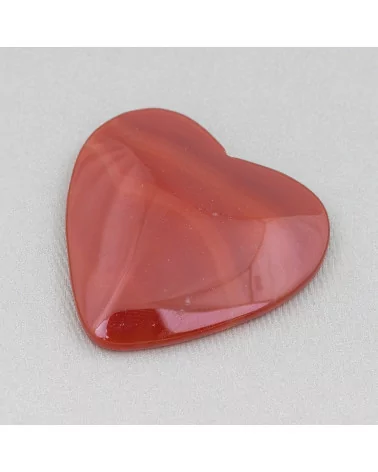 Componente Cabochon Grande Cuore 40mm 2pz Agata Rossa- CABOCHON GRANDI | Worldofjewel.com