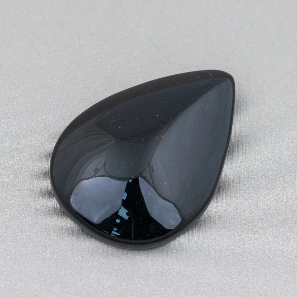 Componente Cabochon Grande Goccia 28x40mm 2pz Agata Nera- CABOCHON GRANDI | Worldofjewel.com