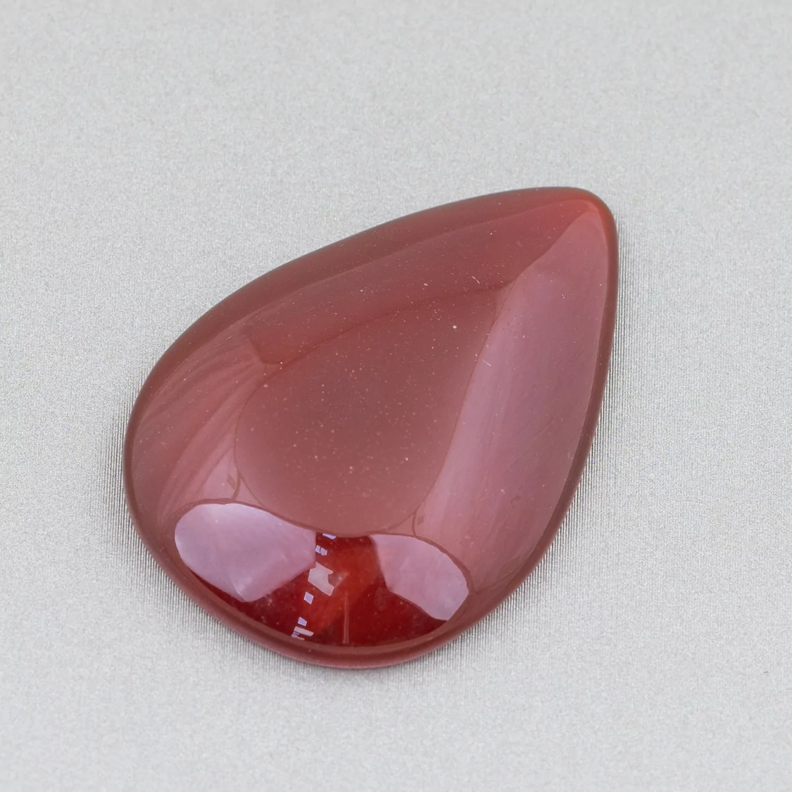 Componente Cabochon Grande Goccia 28x40mm 2pz Agata Rossa- CABOCHON GRANDI | Worldofjewel.com