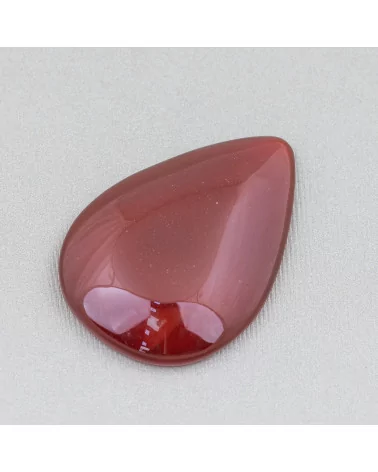 Componente Cabochon Grande Goccia 28x40mm 2pz Agata Rossa- CABOCHON GRANDI | Worldofjewel.com