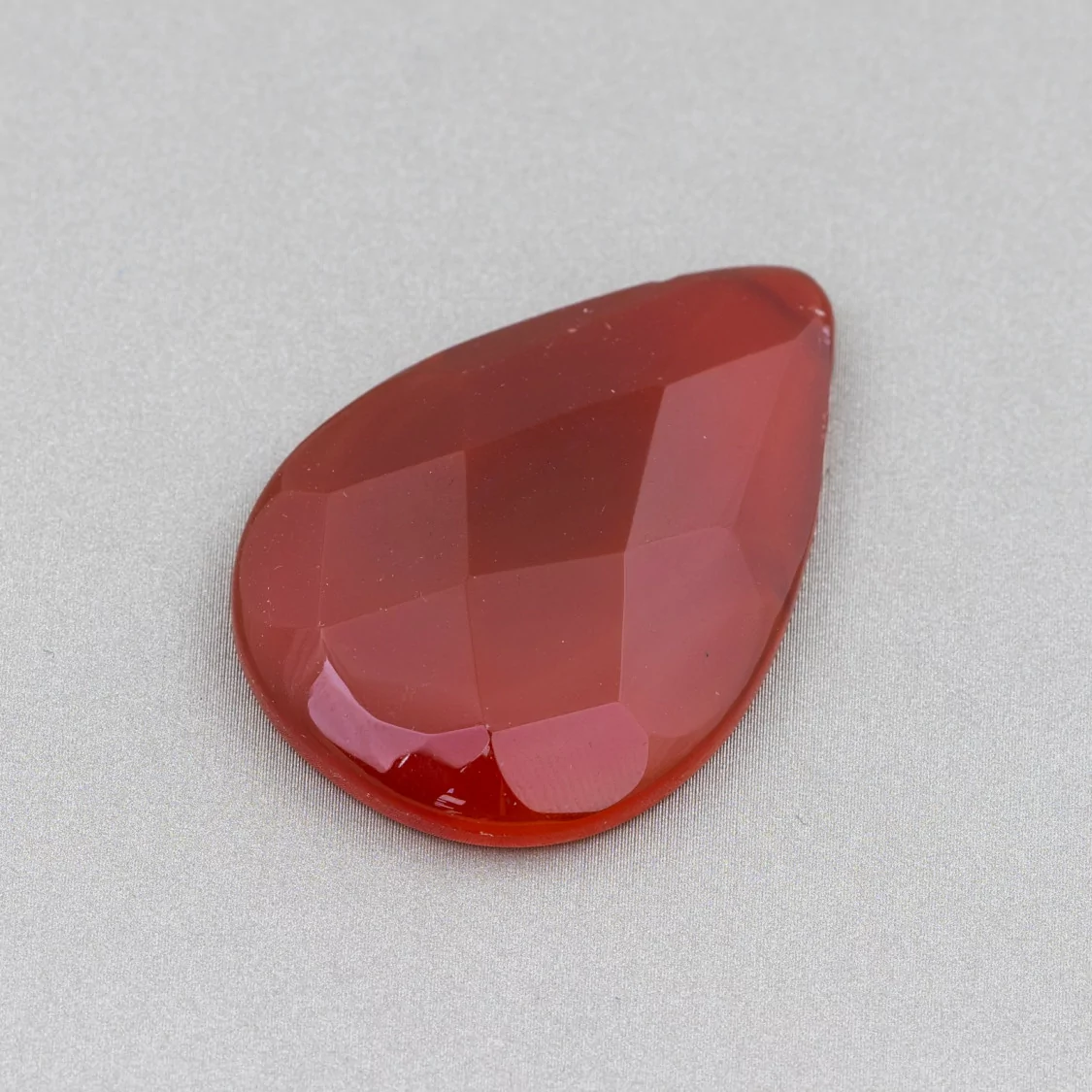 Componente Cabochon Grande Goccia Sfaccettato 30x40mm 1pz Agata Rossa- CABOCHON GRANDI | Worldofjewel.com