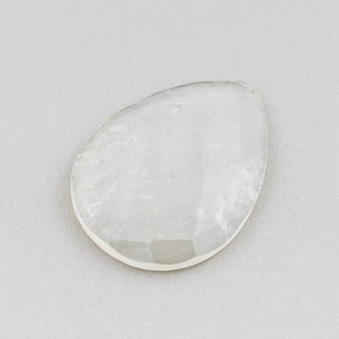 Componente Cabochon Grande Goccia Sfaccettato 30x40mm 1pz Cristallo Di Rocca- CABOCHON GRANDI | Worldofjewel.com