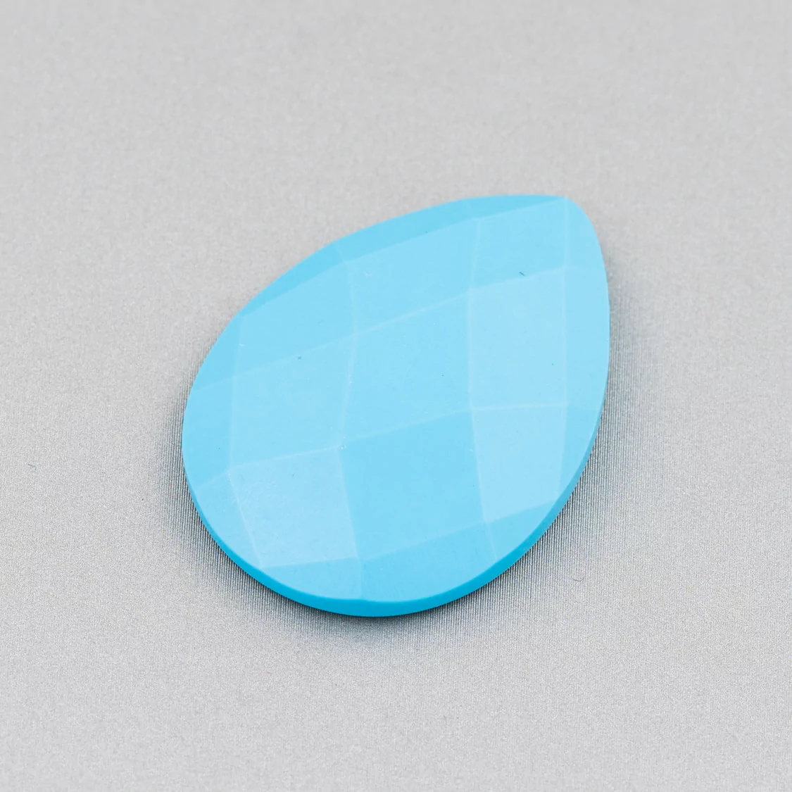 Componente Cabochon Grande Goccia Sfaccettato 30x40mm 1pz Pasta Di Turchese- CABOCHON GRANDI | Worldofjewel.com