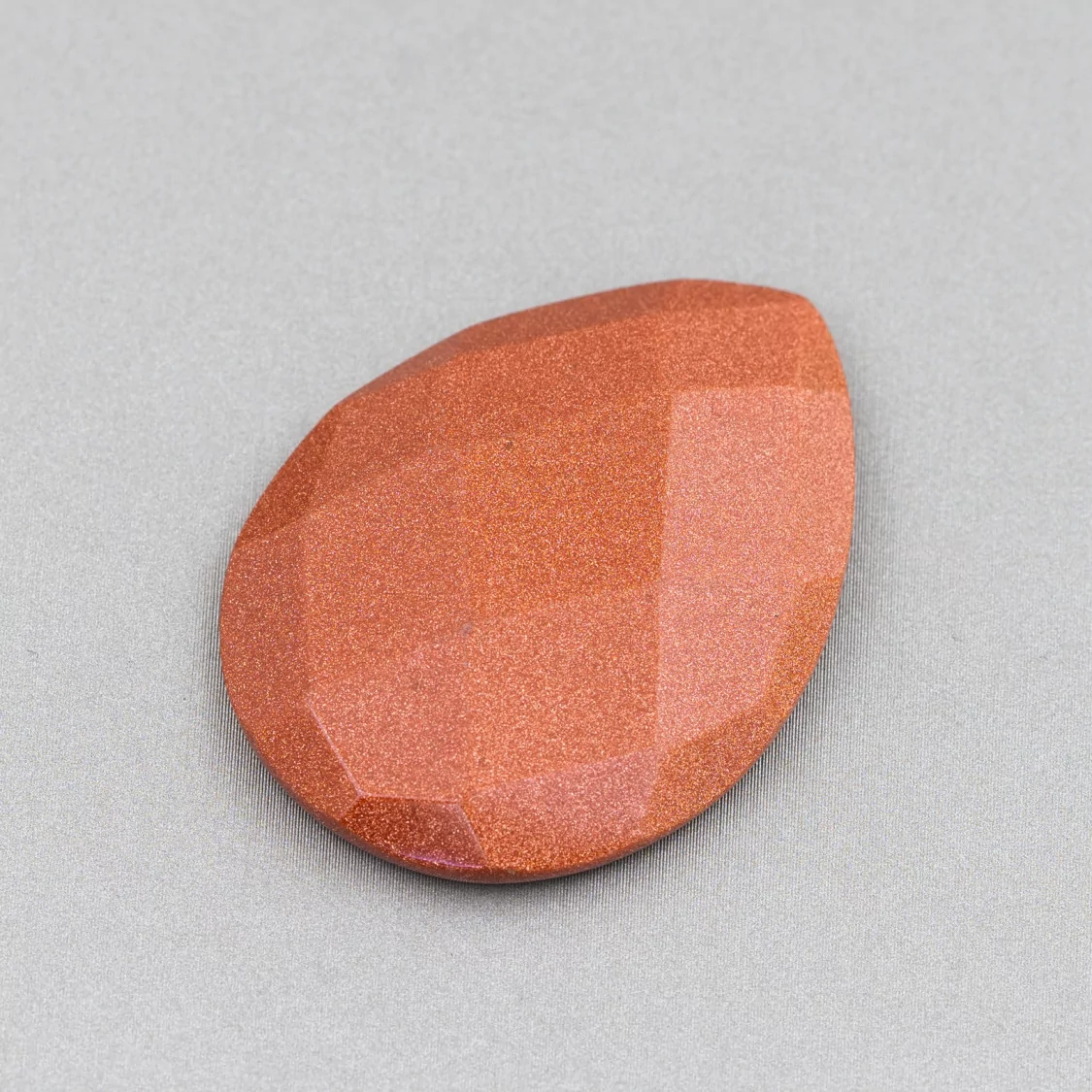 Componente Cabochon Grande Goccia Sfaccettato 30x40mm 1pz Pietra Del Sole- CABOCHON GRANDI | Worldofjewel.com