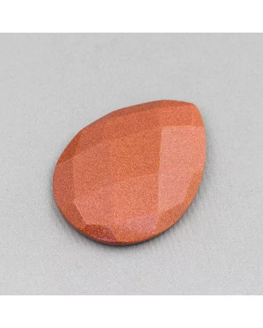 Componente Cabochon Grande Goccia Sfaccettato 30x40mm 1pz Pietra Del Sole- CABOCHON GRANDI | Worldofjewel.com