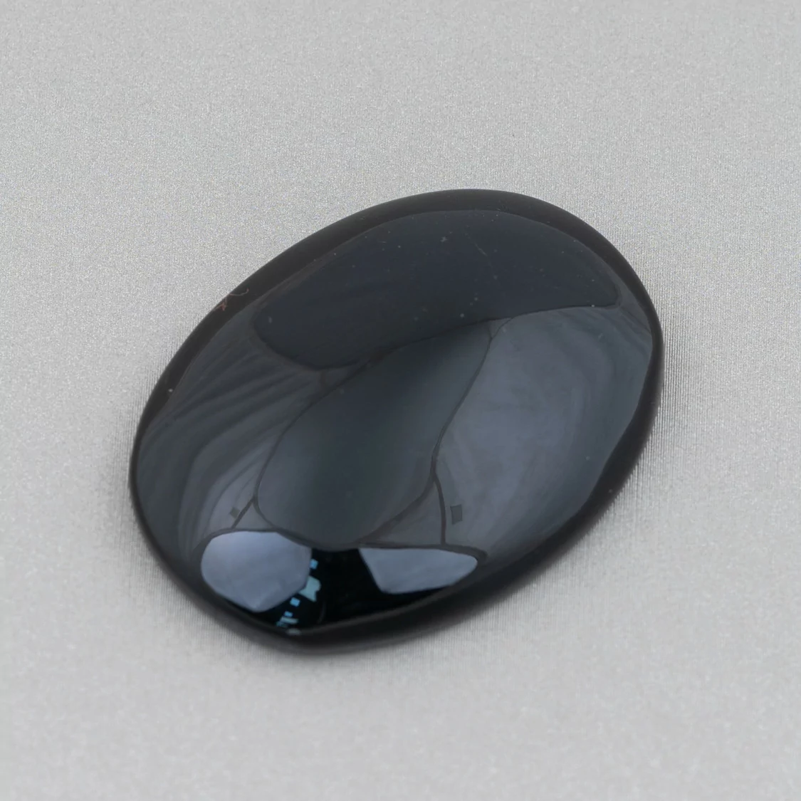 Componente Cabochon Grande Ovale 30x40mm 2pz Agata Nera- CABOCHON GRANDI | Worldofjewel.com