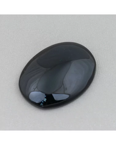 Componente Cabochon Grande Ovale 30x40mm 2pz Agata Nera- CABOCHON GRANDI | Worldofjewel.com