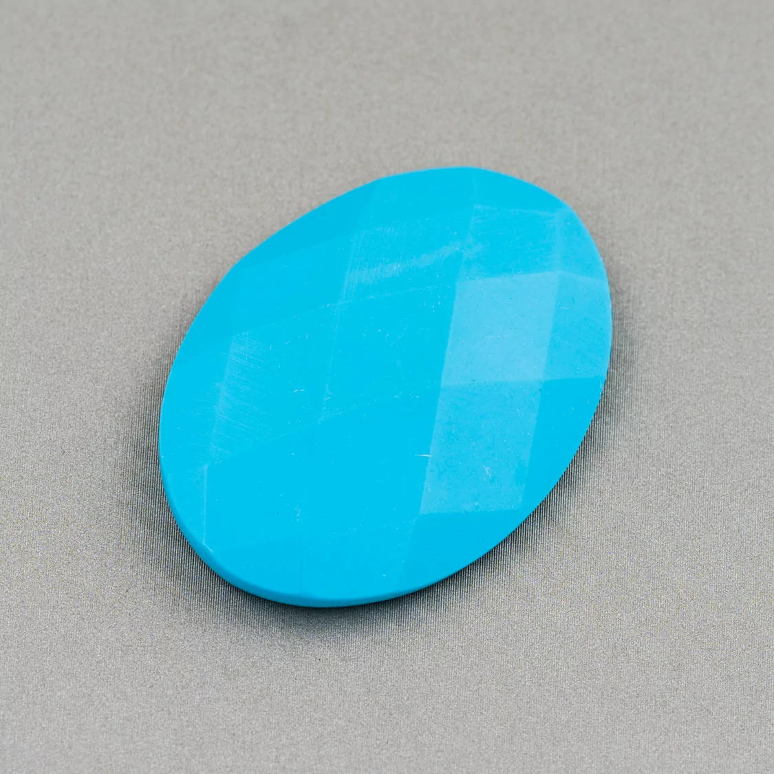 Componente Cabochon Grande Ovale Sfaccettato 30x40mm 1pz Pasta Di Turchese- CABOCHON GRANDI | Worldofjewel.com