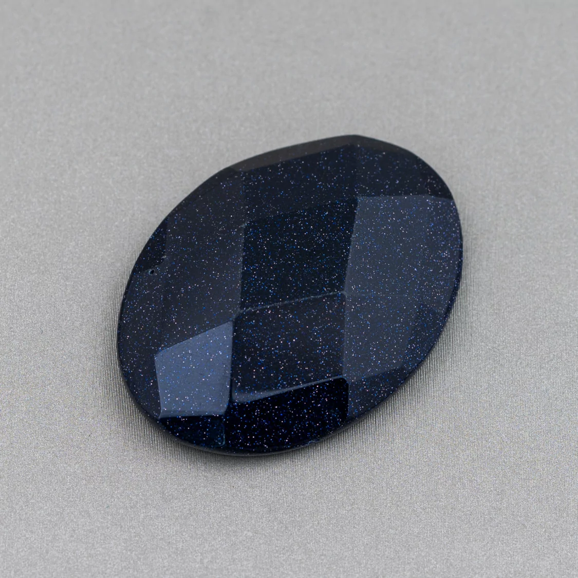 Componente Cabochon Grande Ovale Sfaccettato 30x40mm 1pz Pietra Del Sole Blu- CABOCHON GRANDI | Worldofjewel.com