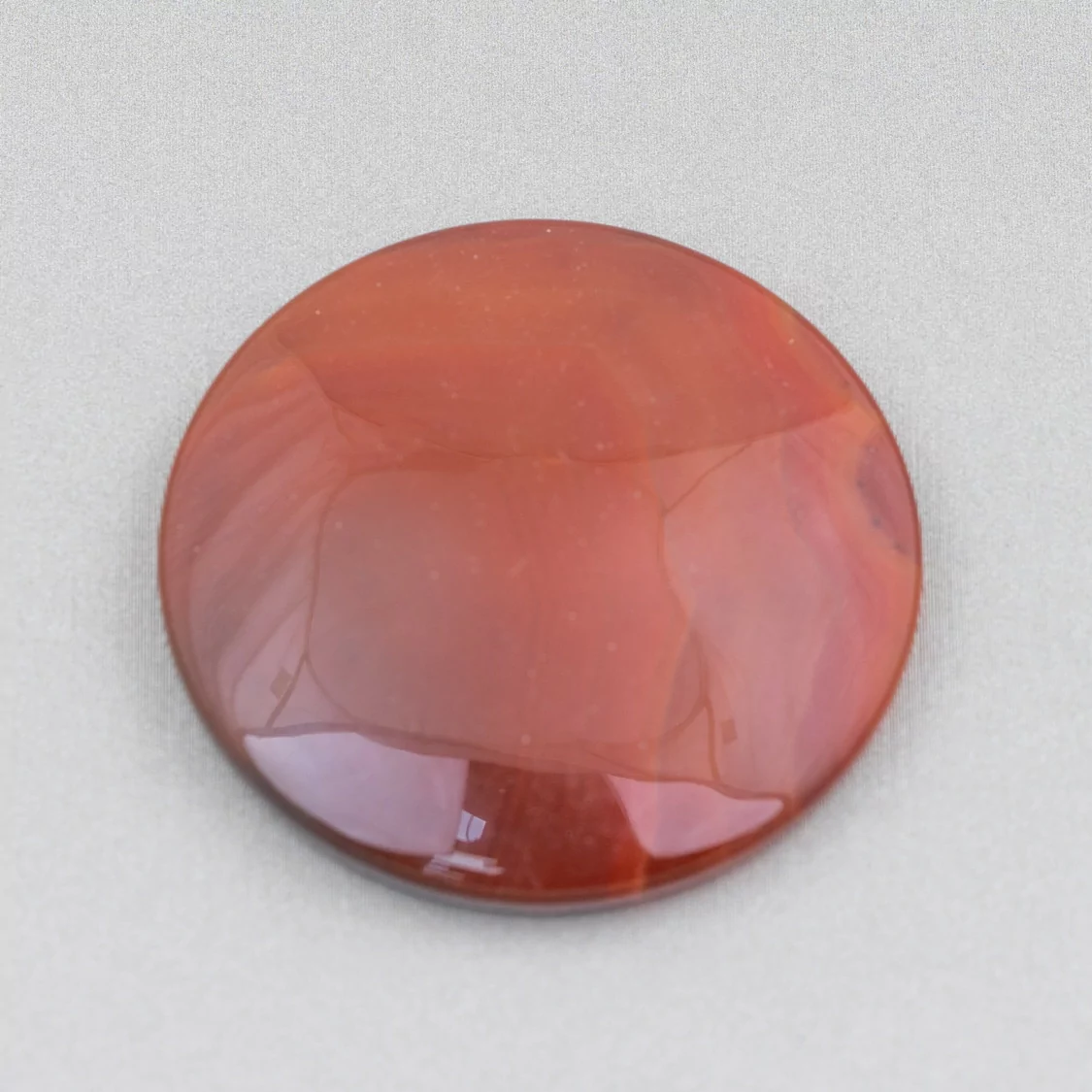 Componente Cabochon Grande Tondo 40mm 2pz Agata Rossa- CABOCHON GRANDI | Worldofjewel.com