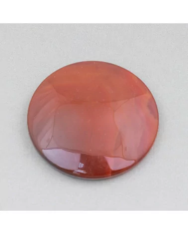 Componente Cabochon Grande Tondo 40mm 2pz Agata Rossa- CABOCHON GRANDI | Worldofjewel.com