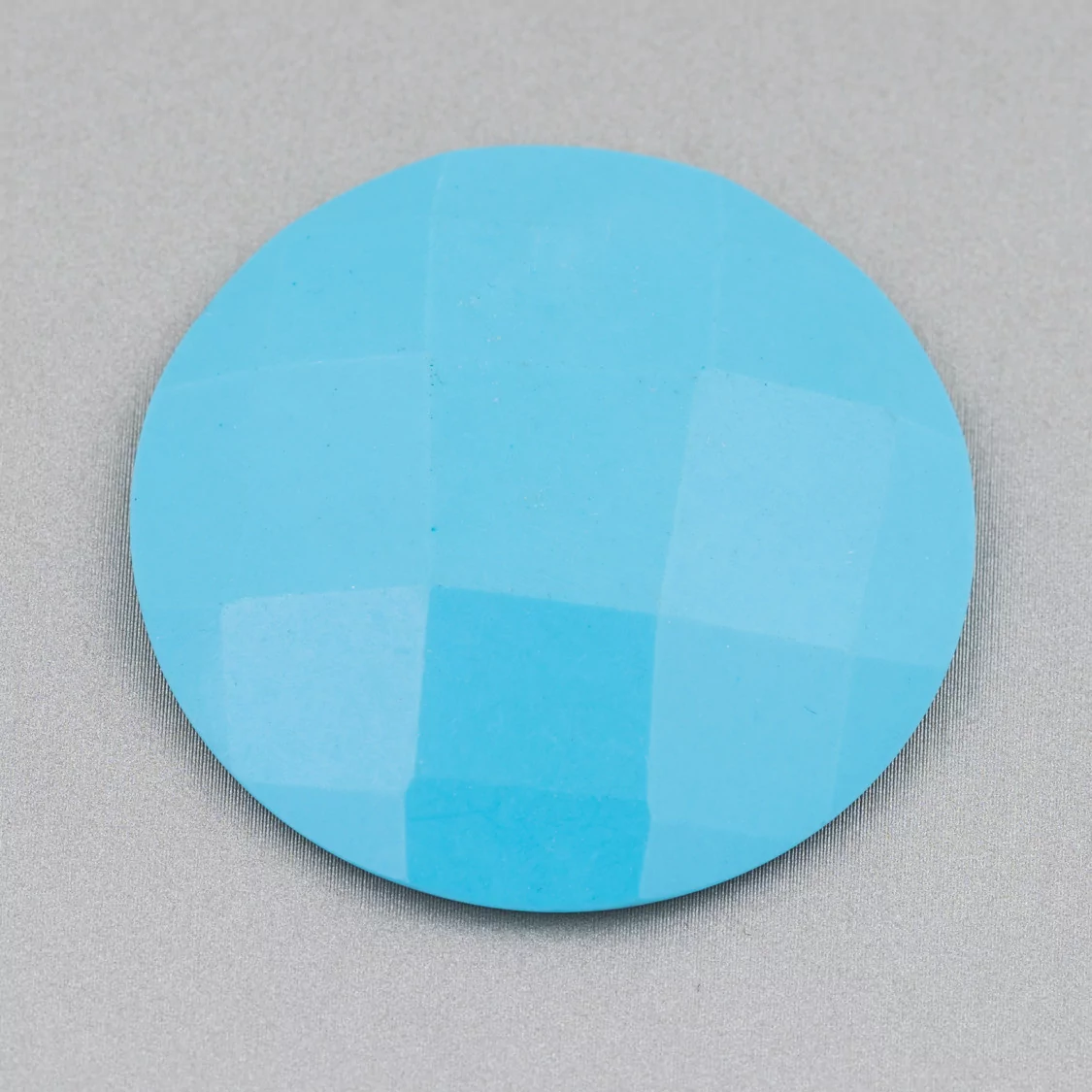 Componente Cabochon Grande Tondo Sfaccettato 40mm 1pz Pasta Di Turchese- CABOCHON GRANDI | Worldofjewel.com