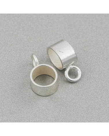 Gancio Per Pendente Di Argento 925 Tubolare Con Foro 5mm E Anellino 4mm 18pz Argentato-CONNETTORI LISCI | Worldofjewel.com