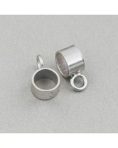 Gancio Per Pendente Di Argento 925 Tubolare Con Foro 5mm E Anellino 4mm 18pz Rodiato-CONNETTORI LISCI | Worldofjewel.com