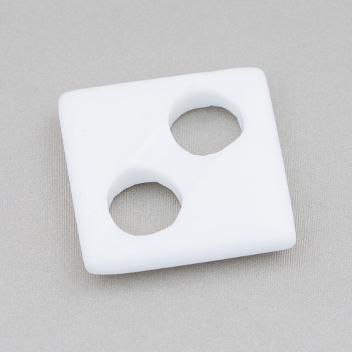 Creole Component Square 35mm 2pcs White Agate