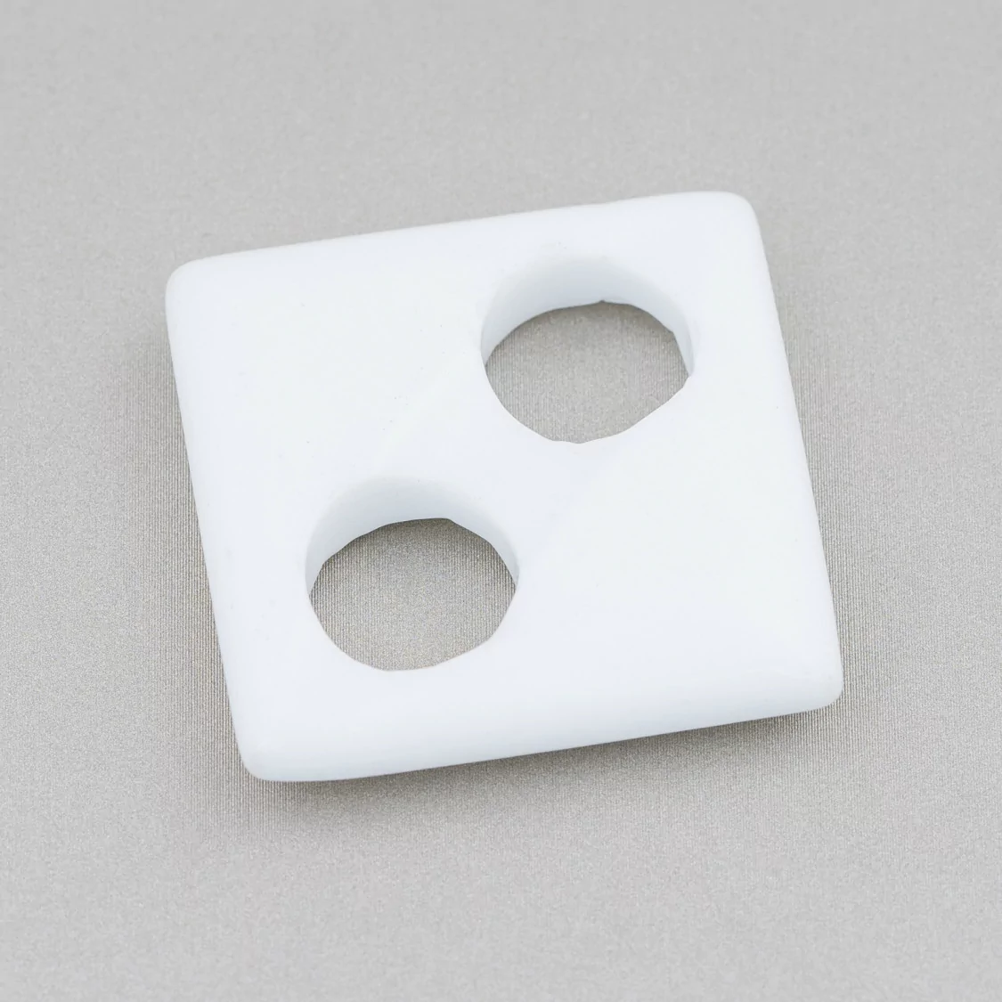 Componente Creola Quadrato 35mm 2pz Agata Bianca-COMPONENTI DI PIETRE DURE | Worldofjewel.com