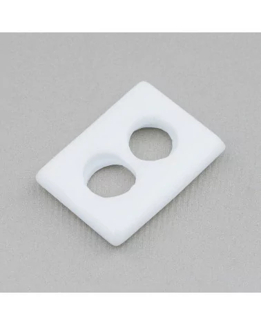 Componente Creola Rettangolo 26x35mm 3pz Agata Bianca-COMPONENTI DI PIETRE DURE | Worldofjewel.com