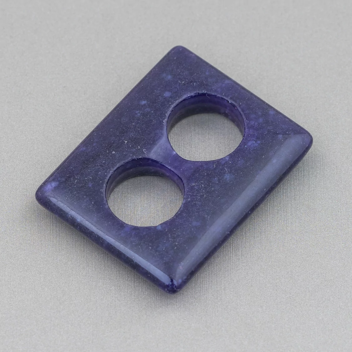 Componente Creola Rettangolo 32x40mm 2pz Giada Viola-COMPONENTI DI PIETRE DURE | Worldofjewel.com