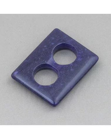 Componente Creola Rettangolo 32x40mm 2pz Giada Viola-COMPONENTI DI PIETRE DURE | Worldofjewel.com