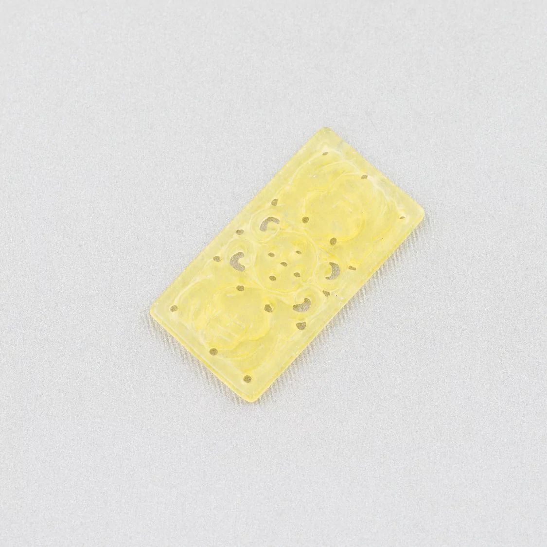 Componente Di Giada Burma Inciso Piastra 2pz Rettangolo 20x35mm Giallo-COMPONENTI DI GIADA BURMA | Worldofjewel.com