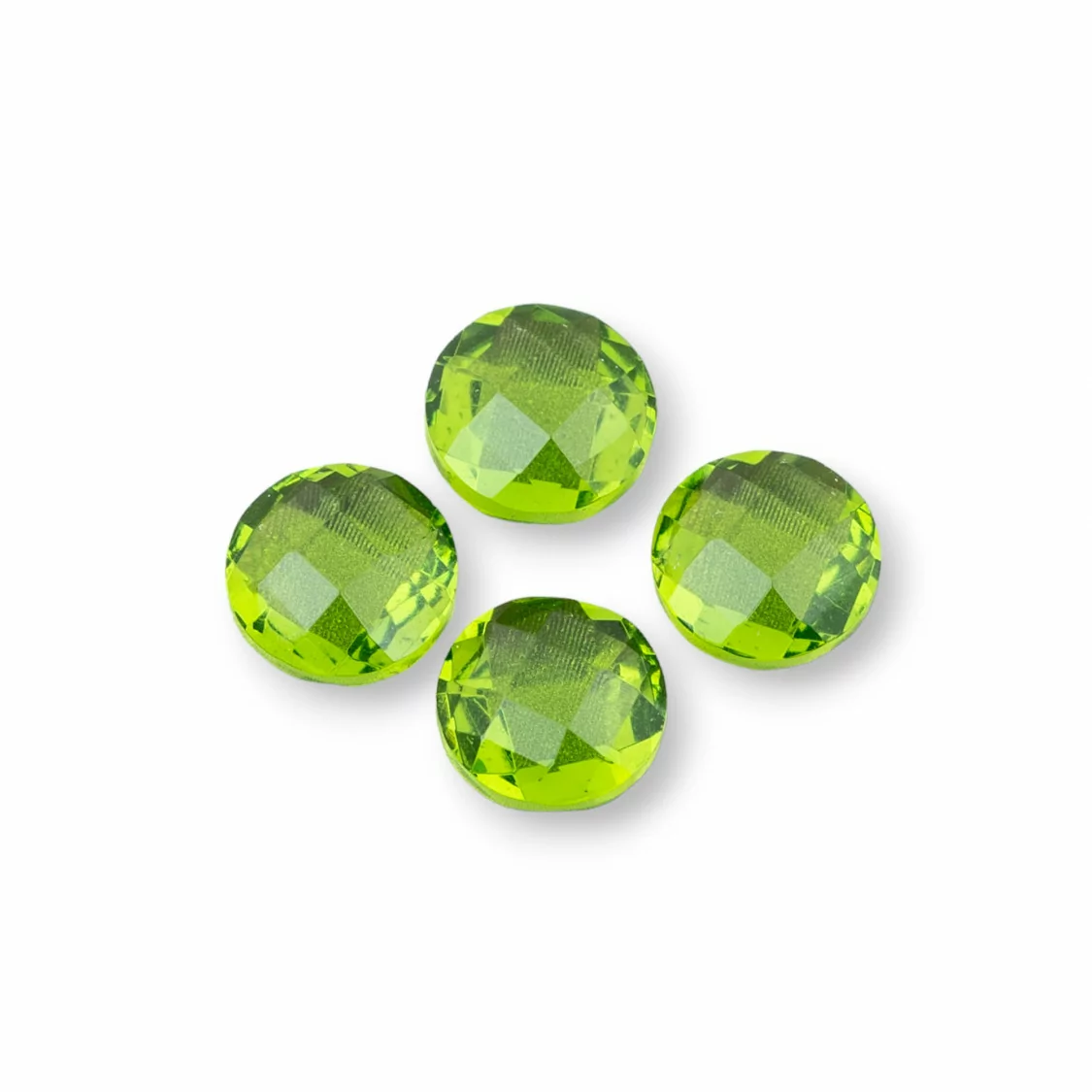 Componente Cabochon Pietra Idrotermale Peridoto Tondo 10mm 4pz- CABOCHON TERMODIFFUSO | Worldofjewel.com