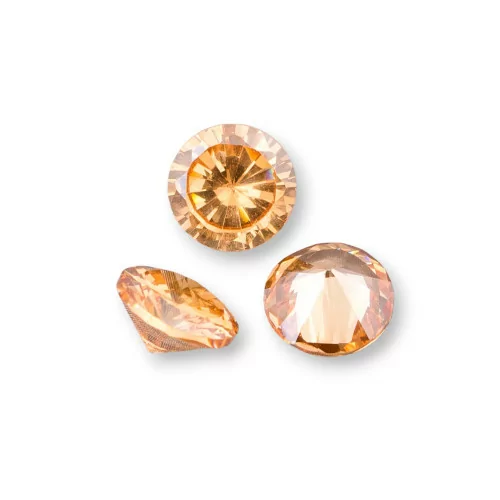 Brilliant Cut Zircon Cabochon Component 10x6mm 5τμχ Σαμπάνια